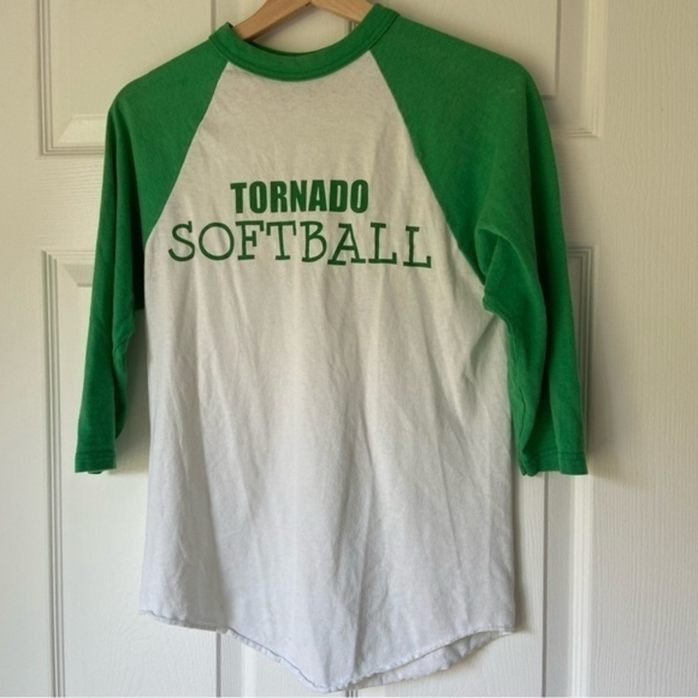 Graphic Baseball Tee - Green/White